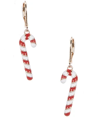 Merry & Bright Christmas Candy Cane Drop Earrings