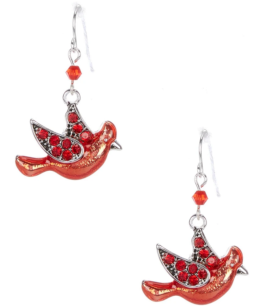 Merry & Bright Christmas Cardinal Drop Earrings