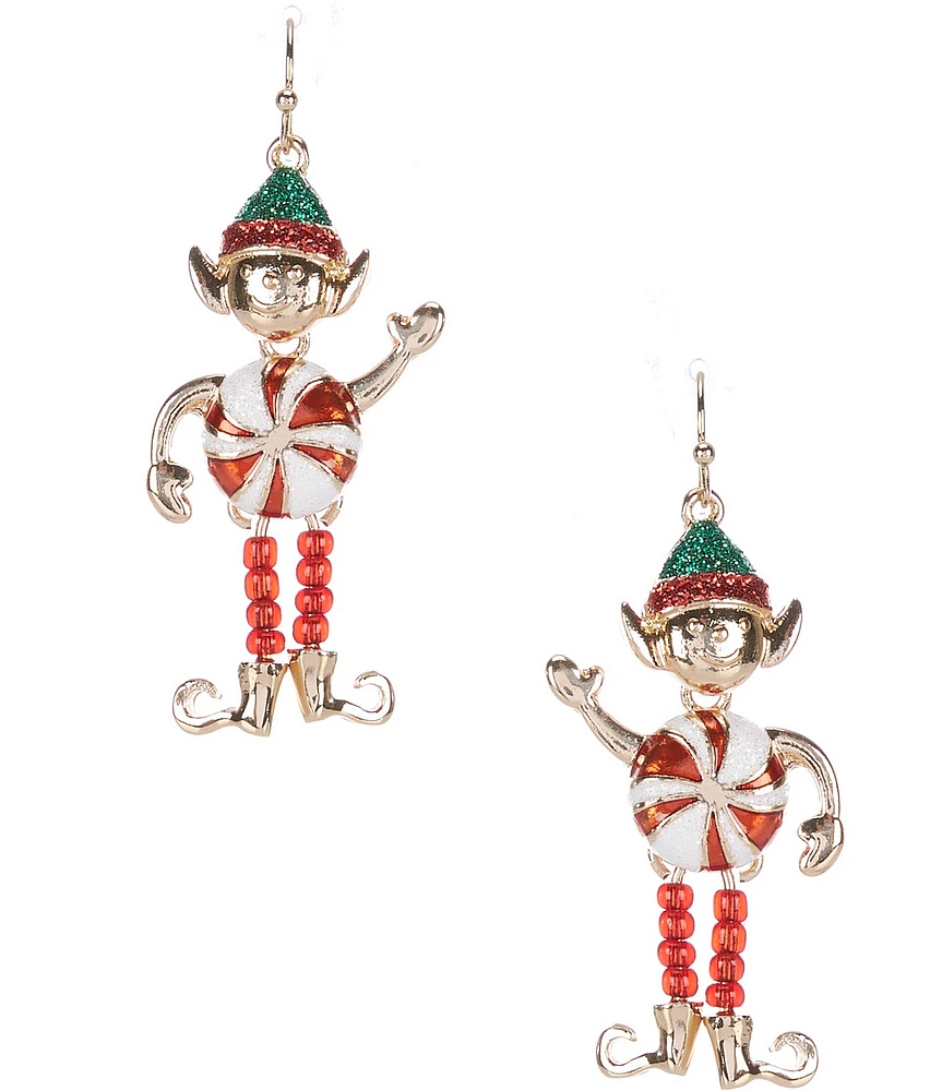 Merry & Bright Christmas Elf Drop Earrings