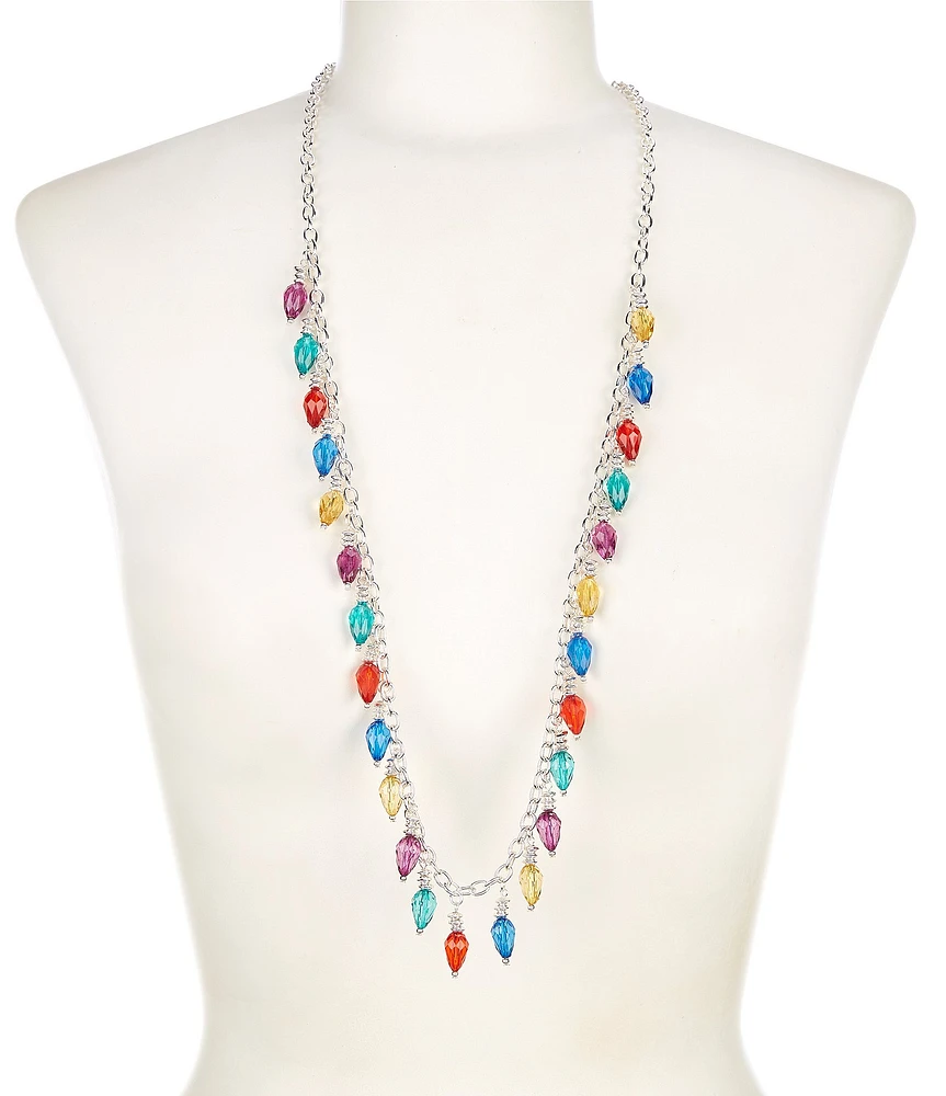 Merry & Bright Christmas Lights Shaky Long Strand Necklace