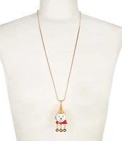 Merry & Bright Christmas Mr. Bingle Locket Long Pendant Necklace