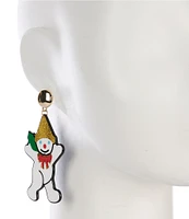 Merry & Bright Christmas Mr. Bingle Statement Drop Earrings