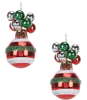 Merry & Bright Christmas Ornament Ball with Jingle Bells Drop Earrings