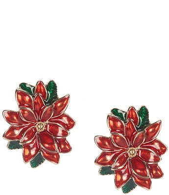 Merry & Bright Christmas Poinsettia Stud Earrings