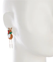 Merry & Bright Christmas Reindeer Shaky Drop Earrings