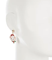 Merry & Bright Christmas Santa Cat Stud Earrings