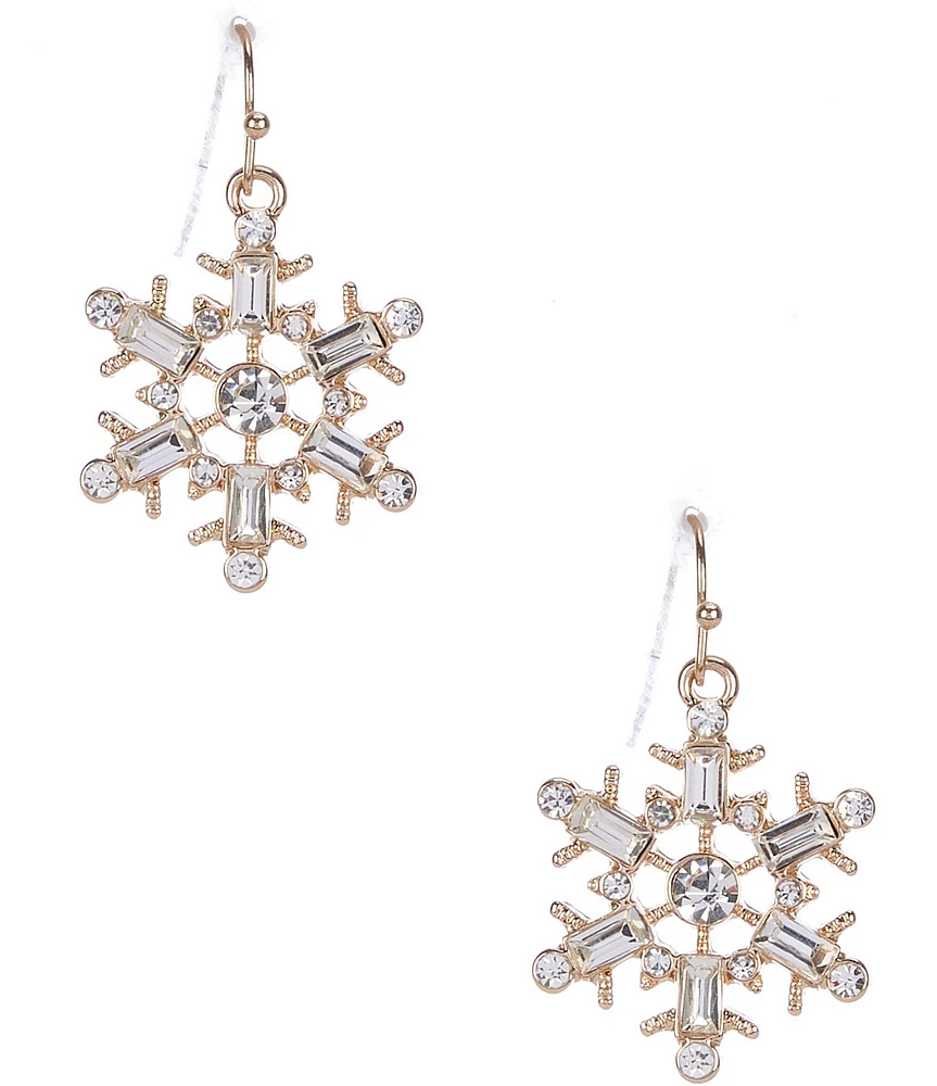 Merry & Bright Christmas Snowflake Drop Earrings