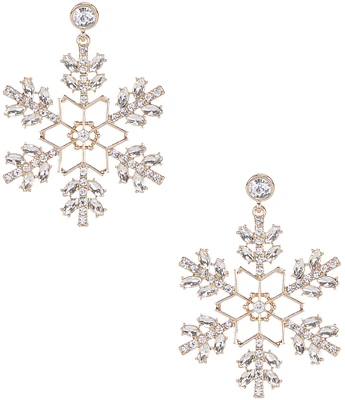 Merry & Bright Christmas Snowflake Stud Drop Statement Earrings