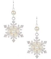 Merry & Bright Christmas Snowflake Drop Earrings