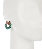 Merry & Bright Christmas Wreath Stud Earrings