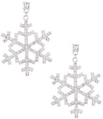 Merry & Bright Crystal Christmas Snowflake Drop Earrings