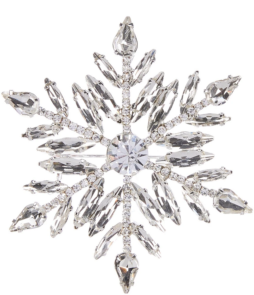 Merry & Bright Crystal Christmas Snowflake Pin