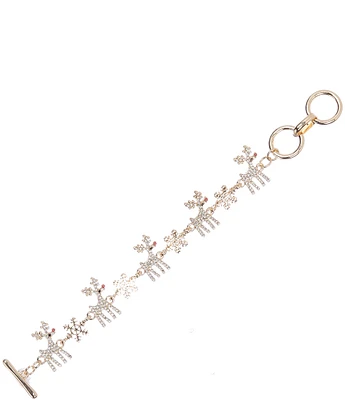 Merry & Bright Crystal Pave Christmas Reindeer Line Bracelet