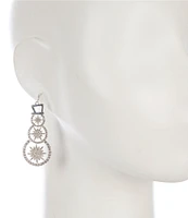 Merry & Bright Crystal Pave Christmas Snowman Drop Earrings