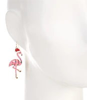 Merry & Bright Festive Christmas Flamingo Drop Earrings