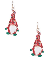 Merry & Bright Festive Christmas Lights Gnome Drop Earrings