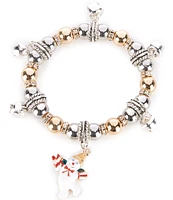 Merry & Bright Festive Flying Mr. Bingle Christmas Charm Drop Stretch Bracelet