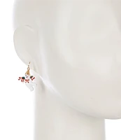 Merry & Bright Festive Flying Mr. Bingle Christmas Drop Earrings