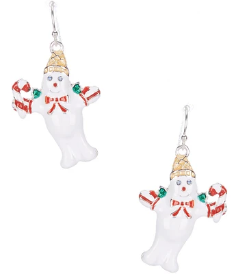 Merry & Bright Festive Standing Mr. Bingle Christmas Drop Earrings