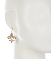 Merry & Bright Fleur De Lis Mr. Bingle Christmas Drop Earrings