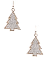 Merry & Bright Glitter Christmas Tree Drop Earrings