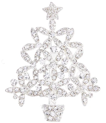 Merry & Bright Glitzy Crystal Christmas Tree Pin