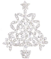 Merry & Bright Glitzy Crystal Christmas Tree Pin