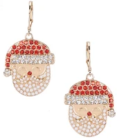 Merry & Bright Happy Santa Face Christmas Drop Earrings