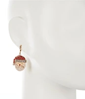 Merry & Bright Happy Santa Face Christmas Drop Earrings