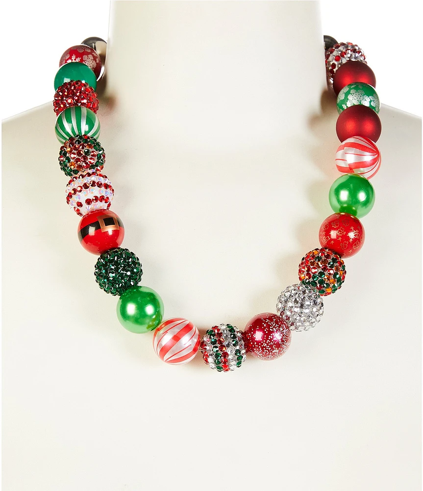 Merry & Bright Holiday Bead Collar Necklace