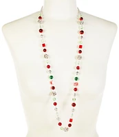 Merry & Bright Holiday Beads Long Strand Necklace