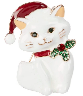 Merry & Bright Holiday Cat Brooch