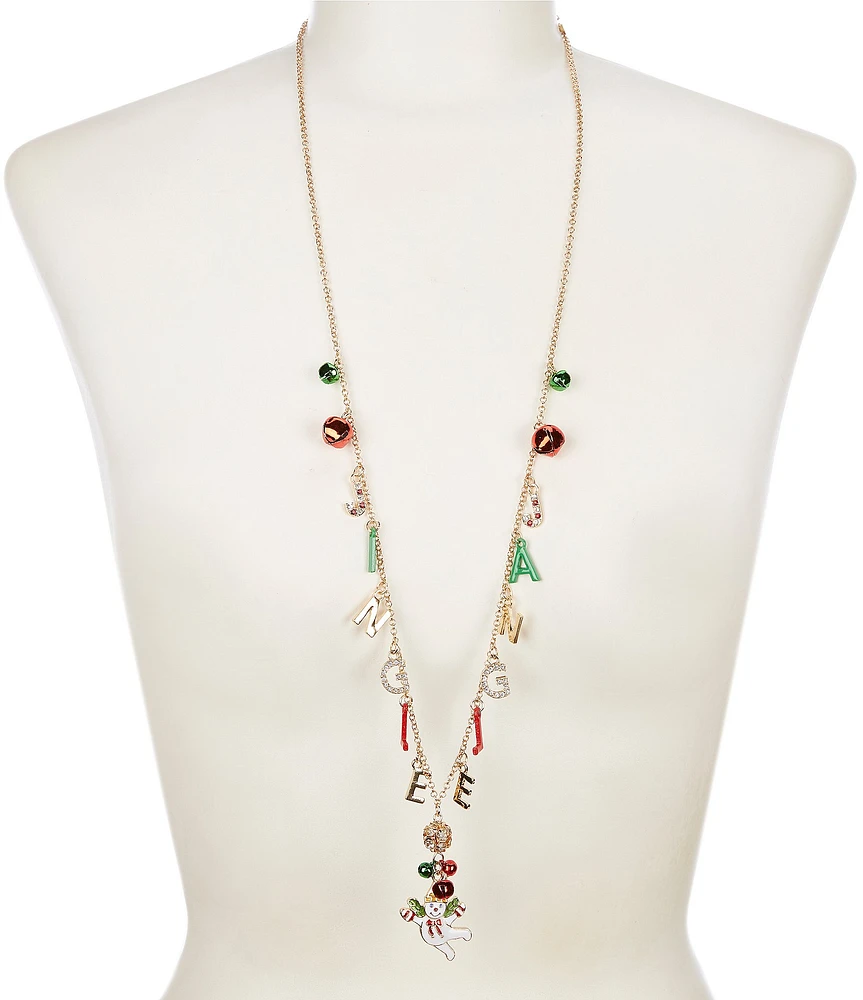 Merry & Bright Jingle Jangle Christmas Charms Long Strand Necklace