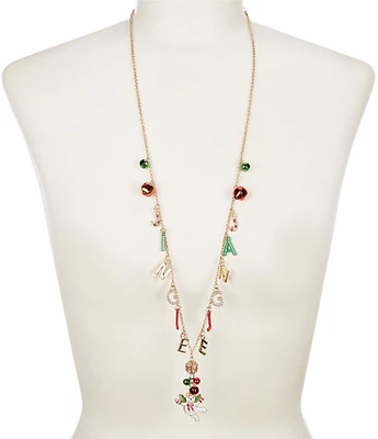 Merry & Bright Jingle Jangle Christmas Charms Long Strand Necklace