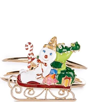 Merry & Bright Mr. Bingle & Gator On Sled Christmas Hinge Bracelet