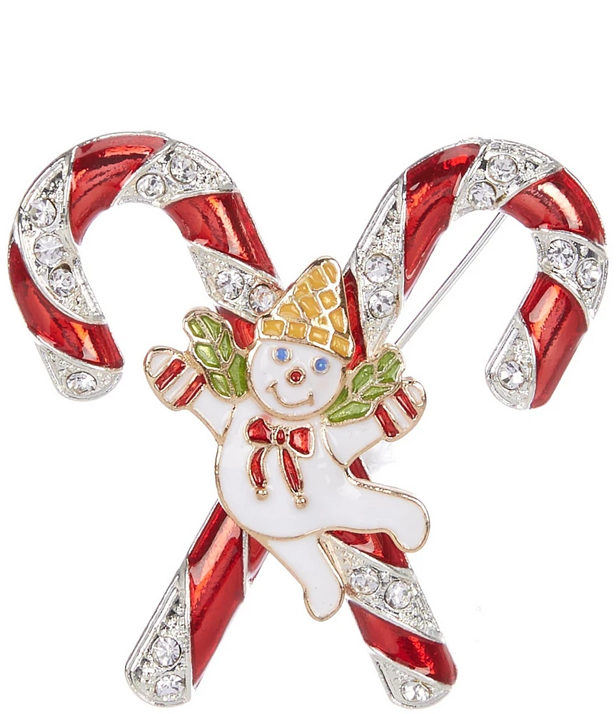 Merry & Bright Mr. Bingle Candy Canes Christmas Pin