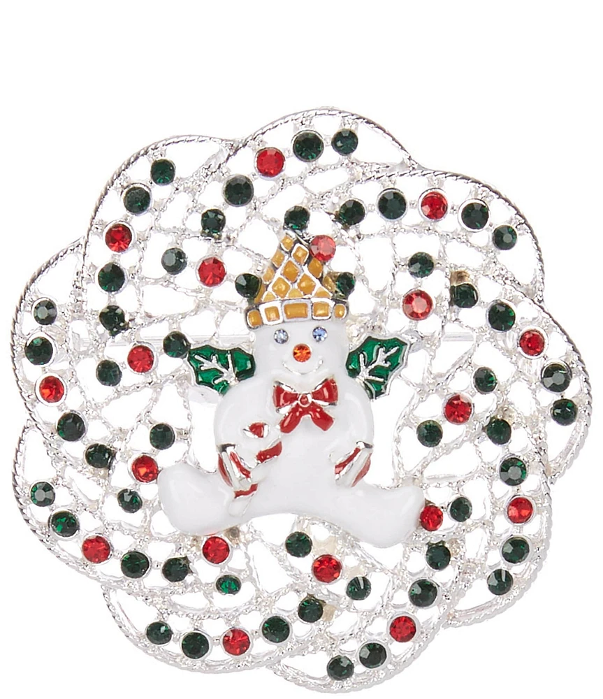 Merry & Bright Mr. Bingle Christmas Wreath Pin