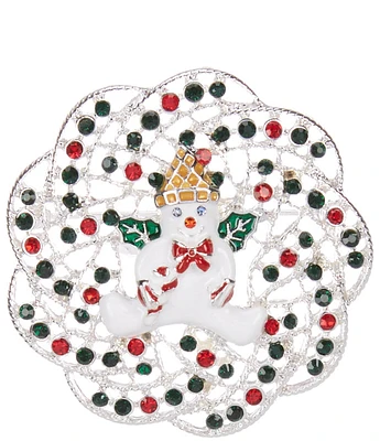 Merry & Bright Mr. Bingle Christmas Wreath Pin