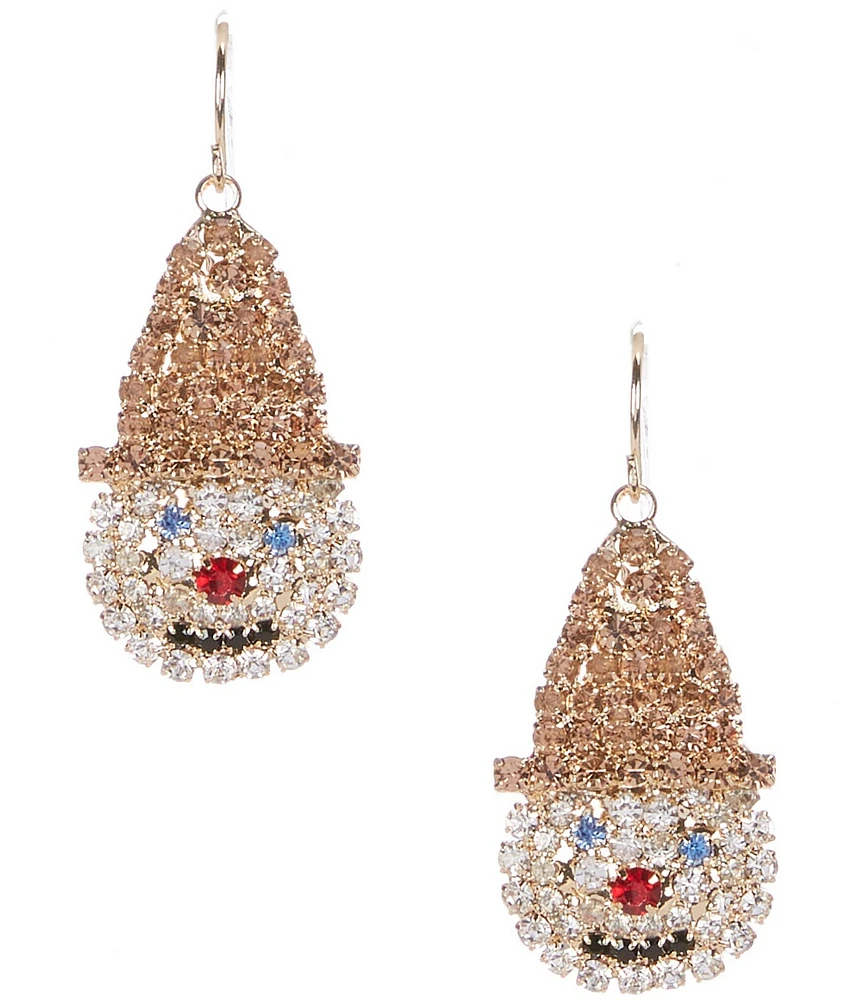 Merry & Bright Mr. Bingle Face Christmas Drop Earrings