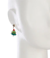 Merry & Bright Multi Color Bead Cluster Christmas Tree Drop Earrings