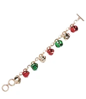 Merry & Bright Multi Color Jingle Bell Christmas Line Bracelet