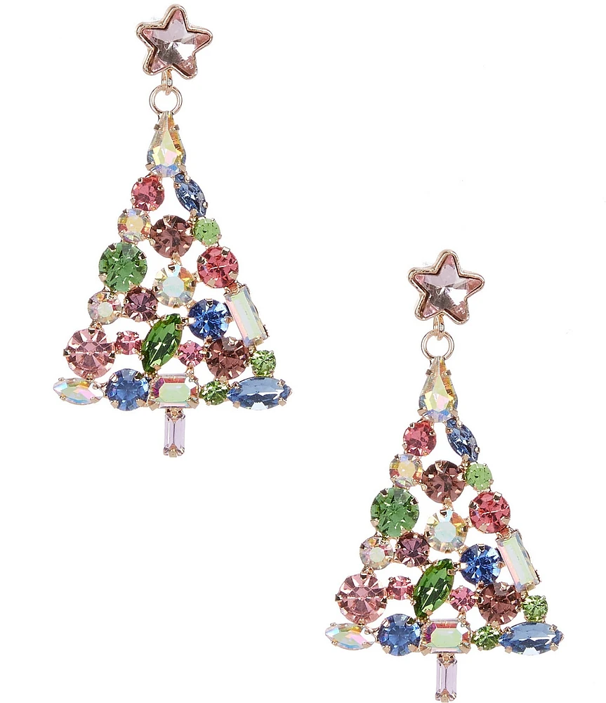 Merry & Bright Pastel Christmas Tree Drop Earrings