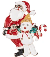 Merry & Bright Santa and Mr. Bingle Christmas Pin