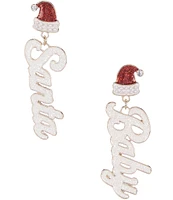 Merry & Bright Santa Baby Glitter Enamel Christmas Drop Earrings