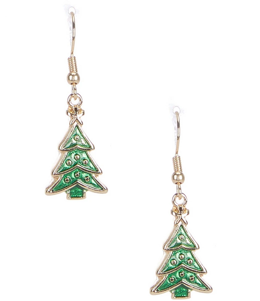 Merry & Bright Small Christmas Tree Drop Earrings