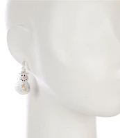 Merry & Bright Two Tone Christmas Snowman Drop Earrings