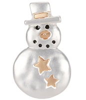 Merry & Bright Two Tone Christmas Snowman Pin