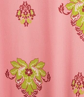 Mestiza New York Adelina Crepe Flamingo Flourish Print Scoop Neck Sleeveless Maxi Dress