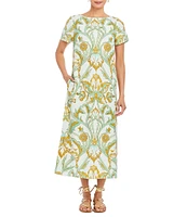 Mestiza New York Adria Convertible Stretch Crepe Bow Tie Detail Midi Dress