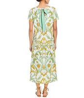 Mestiza New York Adria Convertible Stretch Crepe Bow Tie Detail Midi Dress